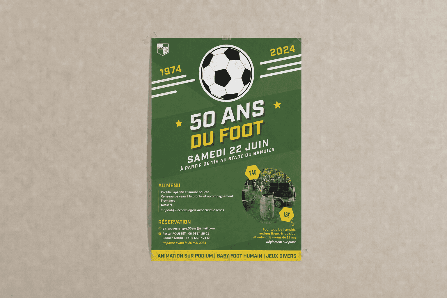 Affiche créée pour les 50 ans de l’ASS, l’Association Sportive Sauvessangeoise