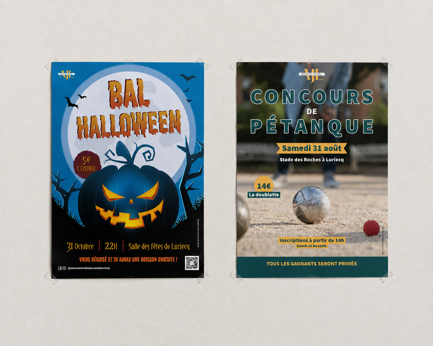 Affiche du bal Halloween créée pour l’Association des Jeunes de Luriecq